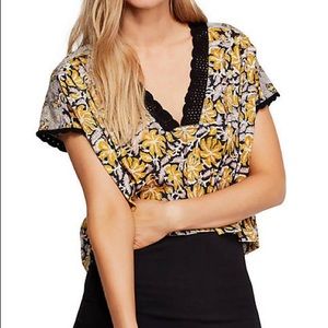 Free People Leilani Floral Printed Top Size S